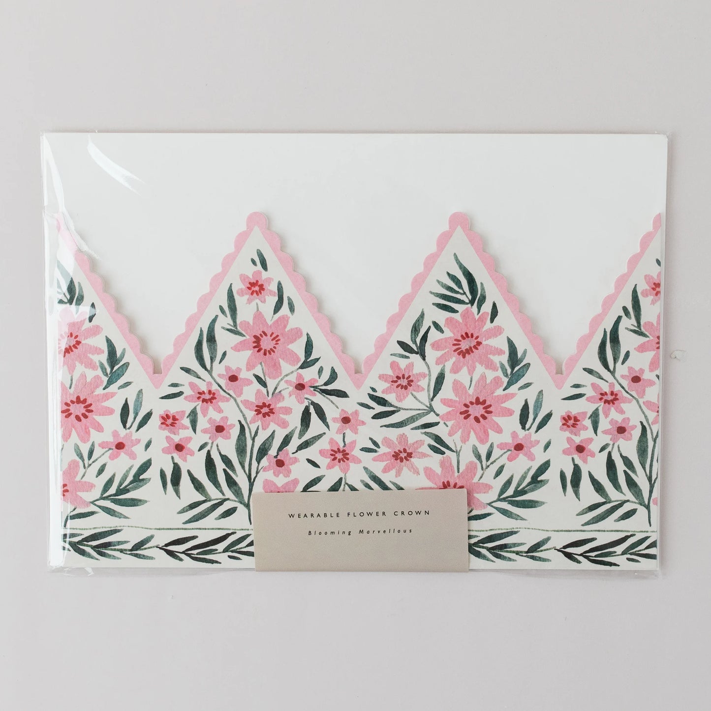 Botanical Party Hat Crown Card | Pink Cosmos