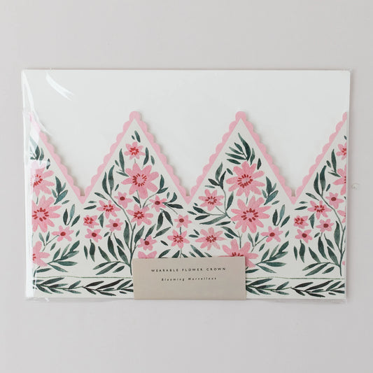 Botanical Party Hat Crown Card | Pink Cosmos