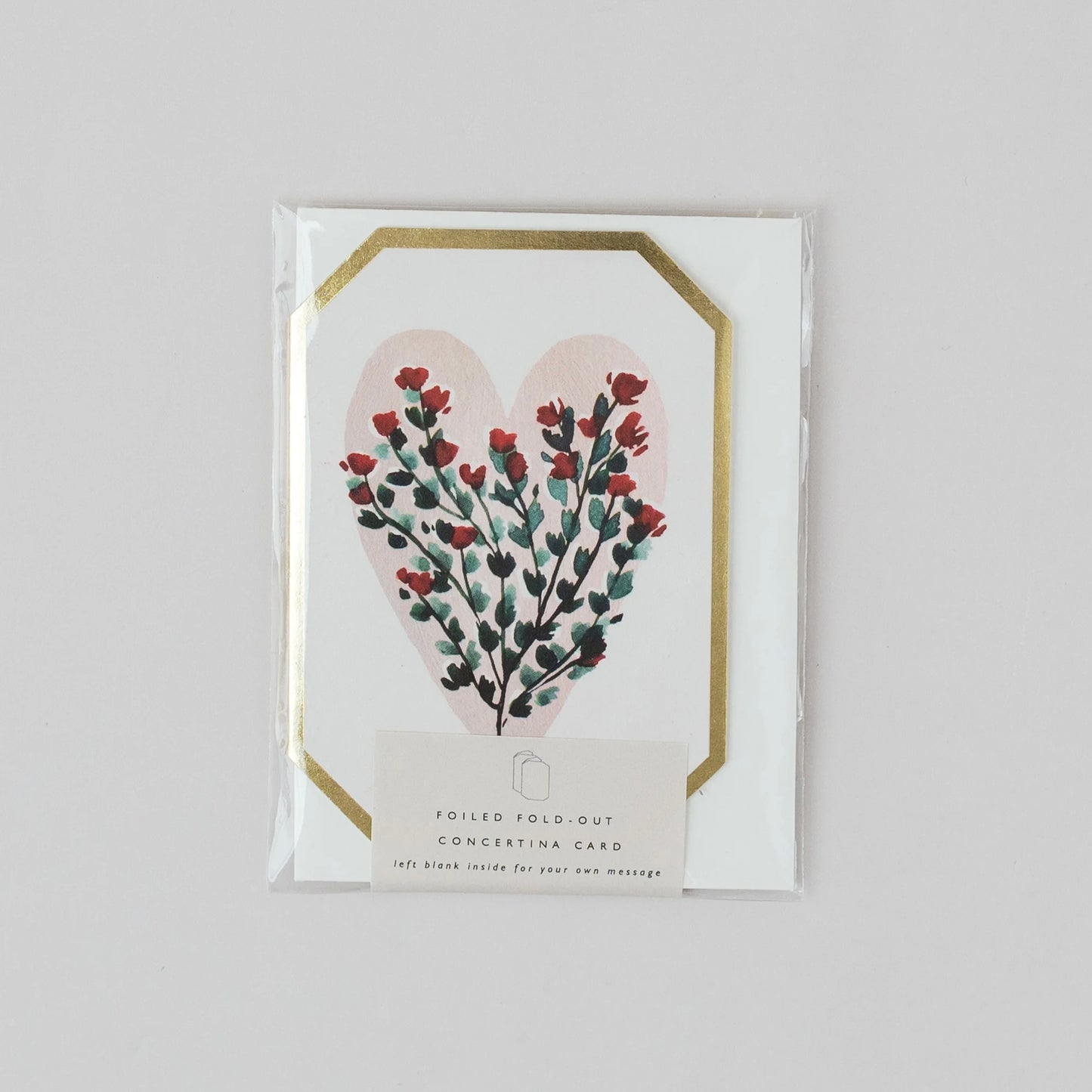 Botanical Concertina Die Cut Mini Card | Floral Heart
