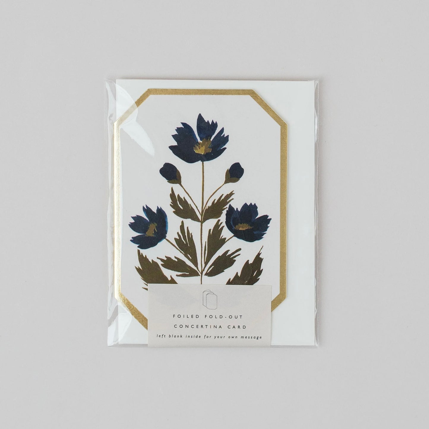 Botanical Concertina Die Cut Mini Card | Blue Flower