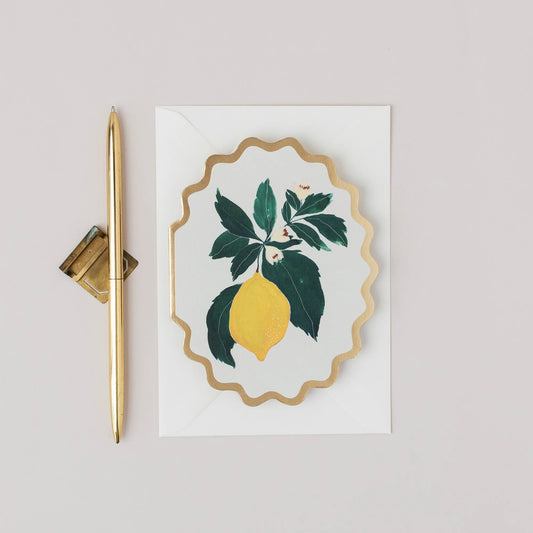 Fruit Scallop Die Cut Card | Lemon