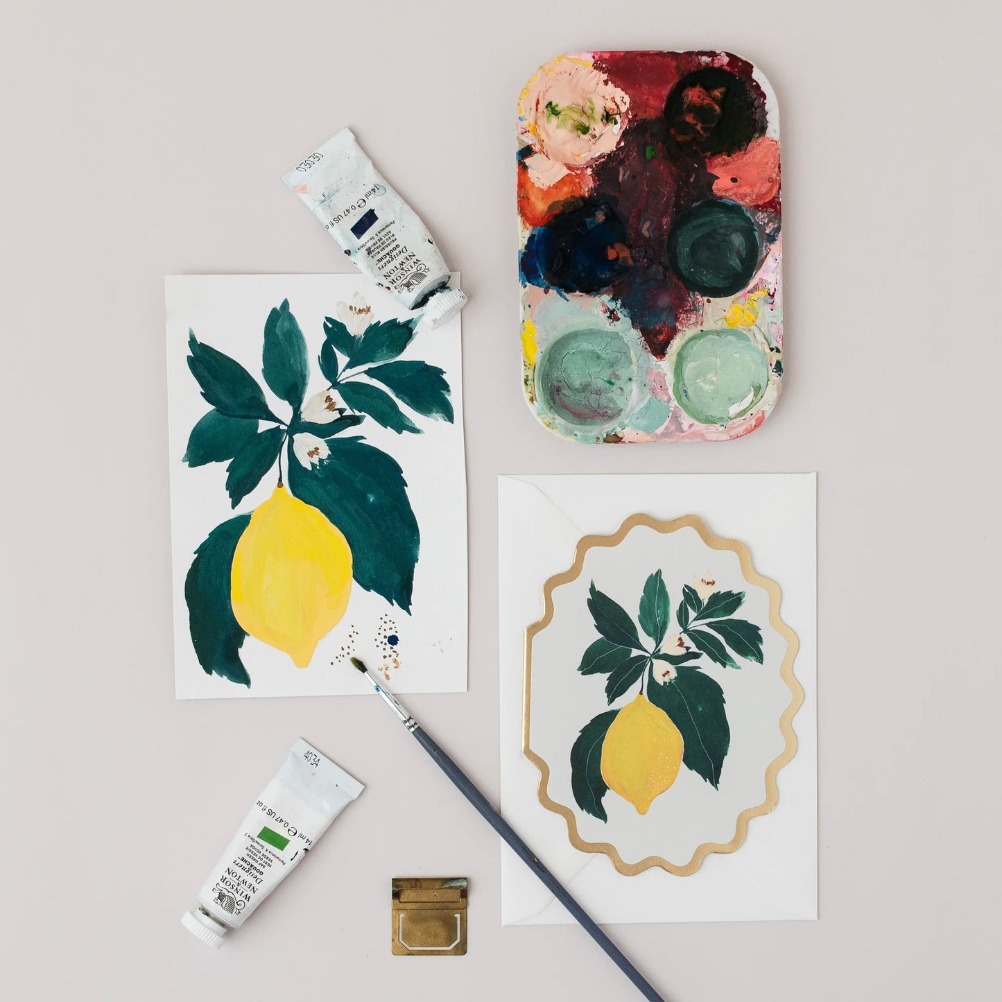 Fruit Scallop Die Cut Card | Lemon