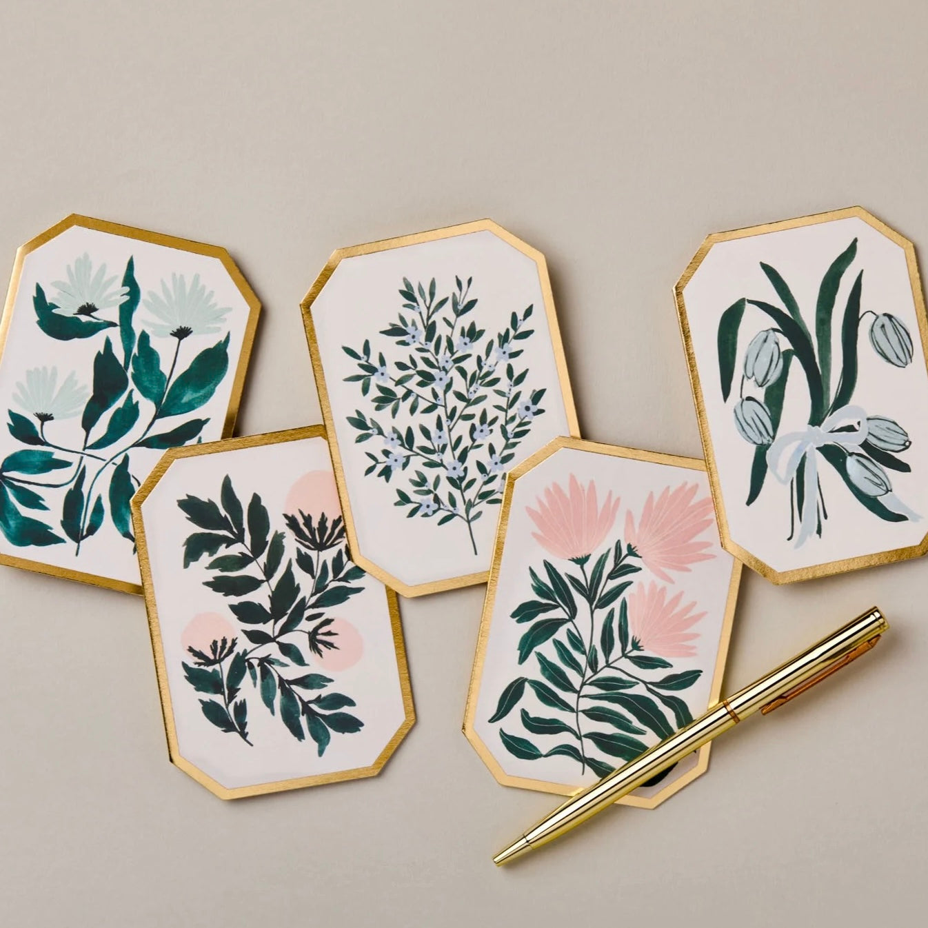 Botanical Die Cut Mini Card | Peonies
