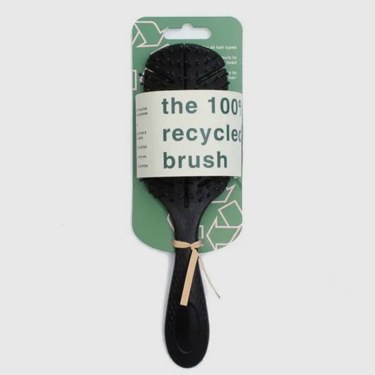 100% Recycled Plastic Hair Brush | Black