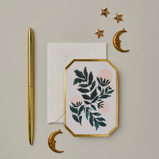 Botanical Die Cut Mini Card | Peonies
