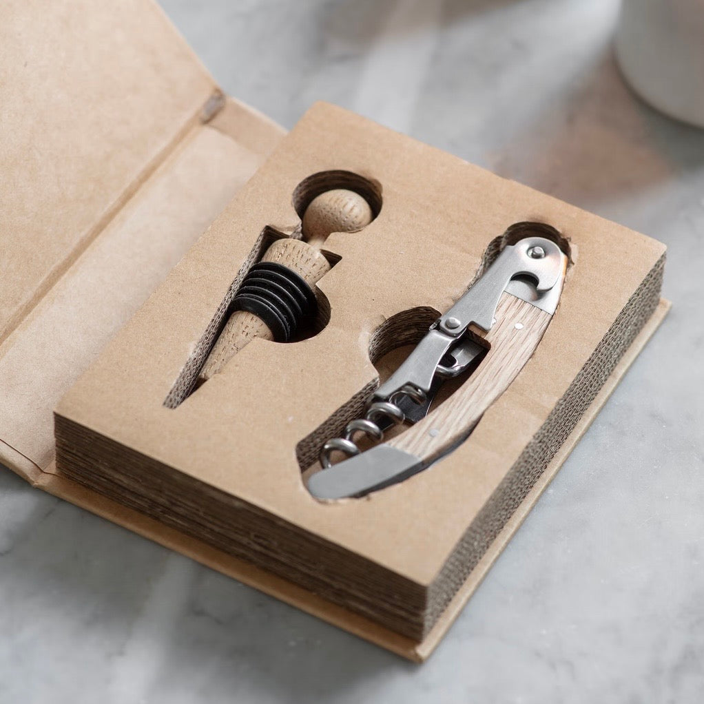Bottle Opener + Stopper Set