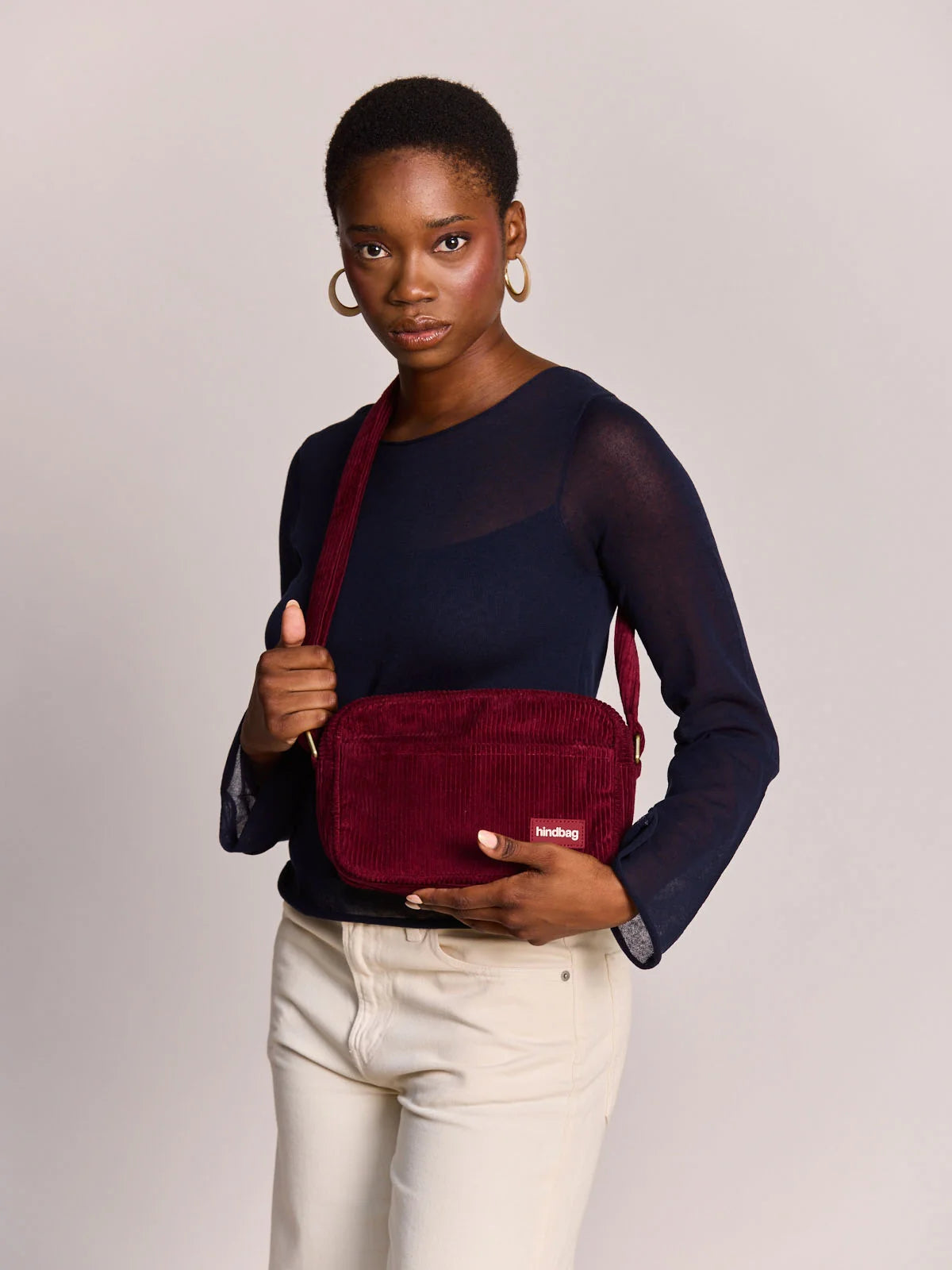 Nino Corduroy Crossbody Bag | Burgundy