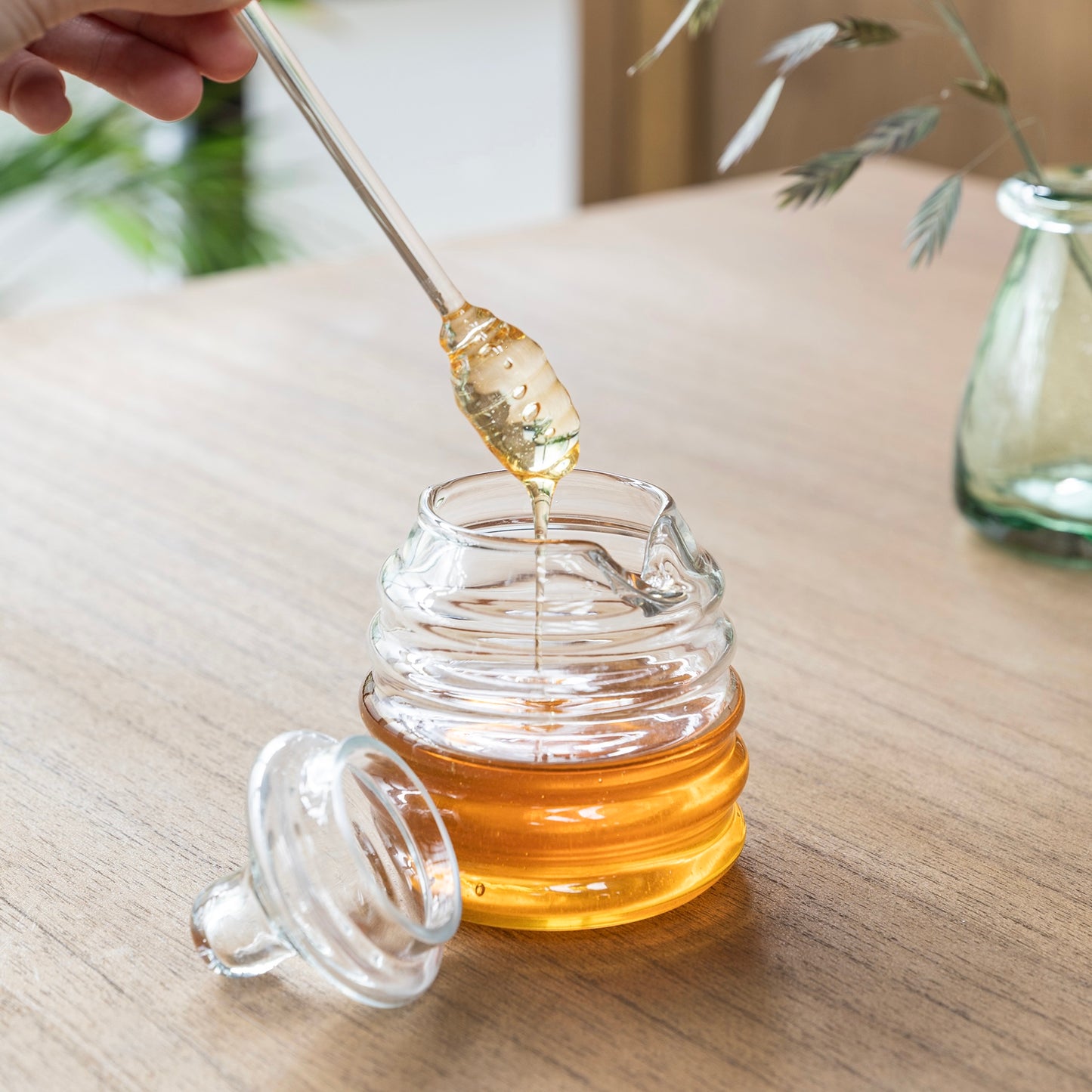 Murcot Glass Honey Pot