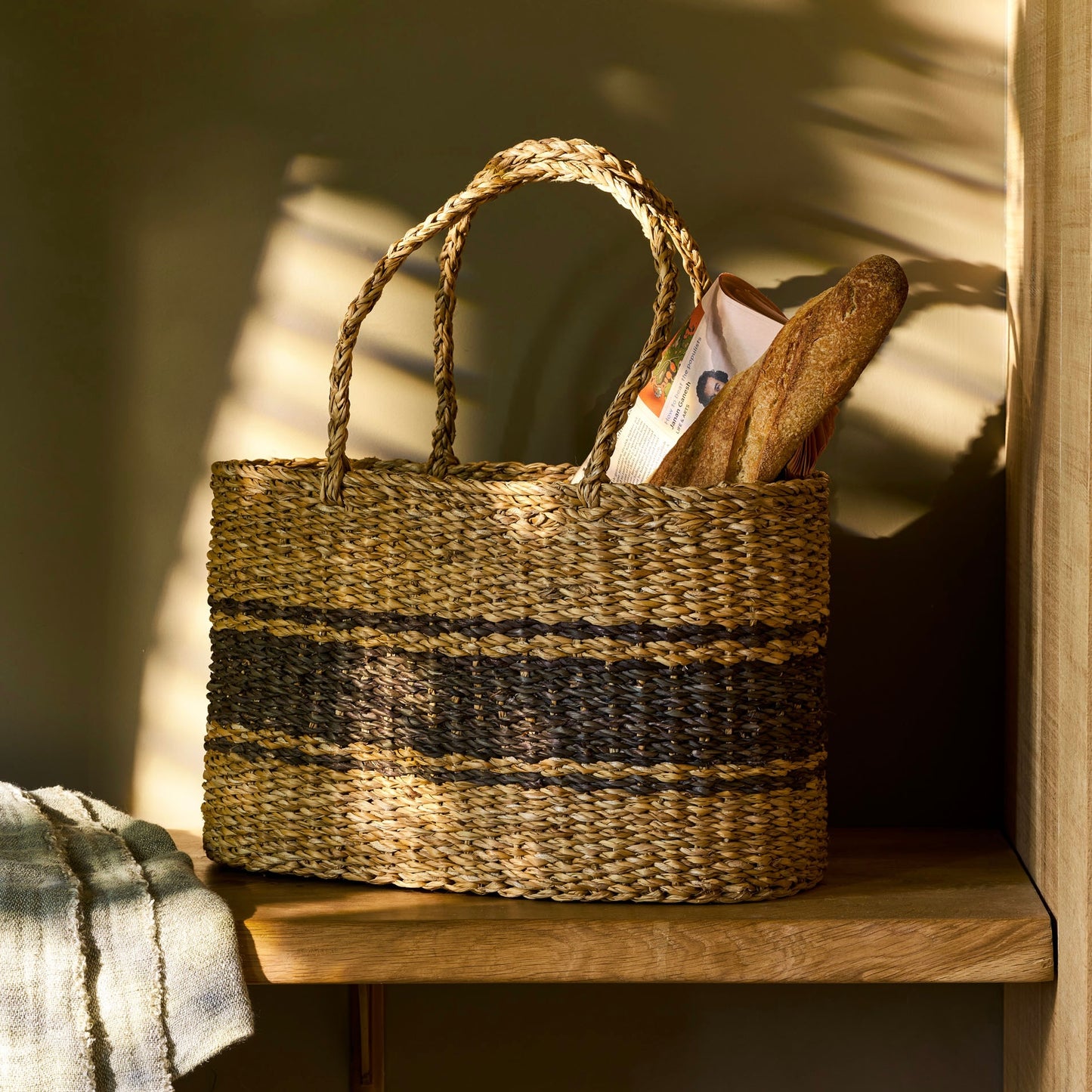 Seagrass Market Bag | Charcoal