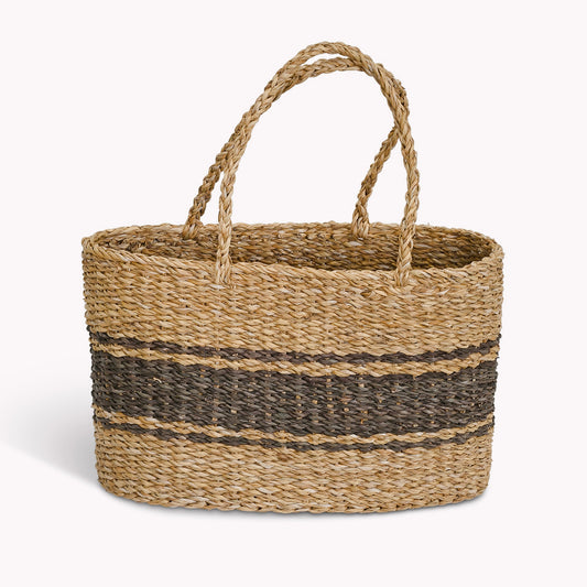 Seagrass Market Bag | Charcoal