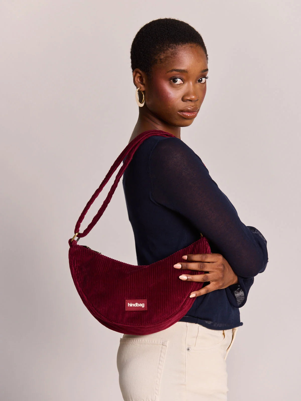 Andrea Corduroy Crossbody Bag | Burgundy