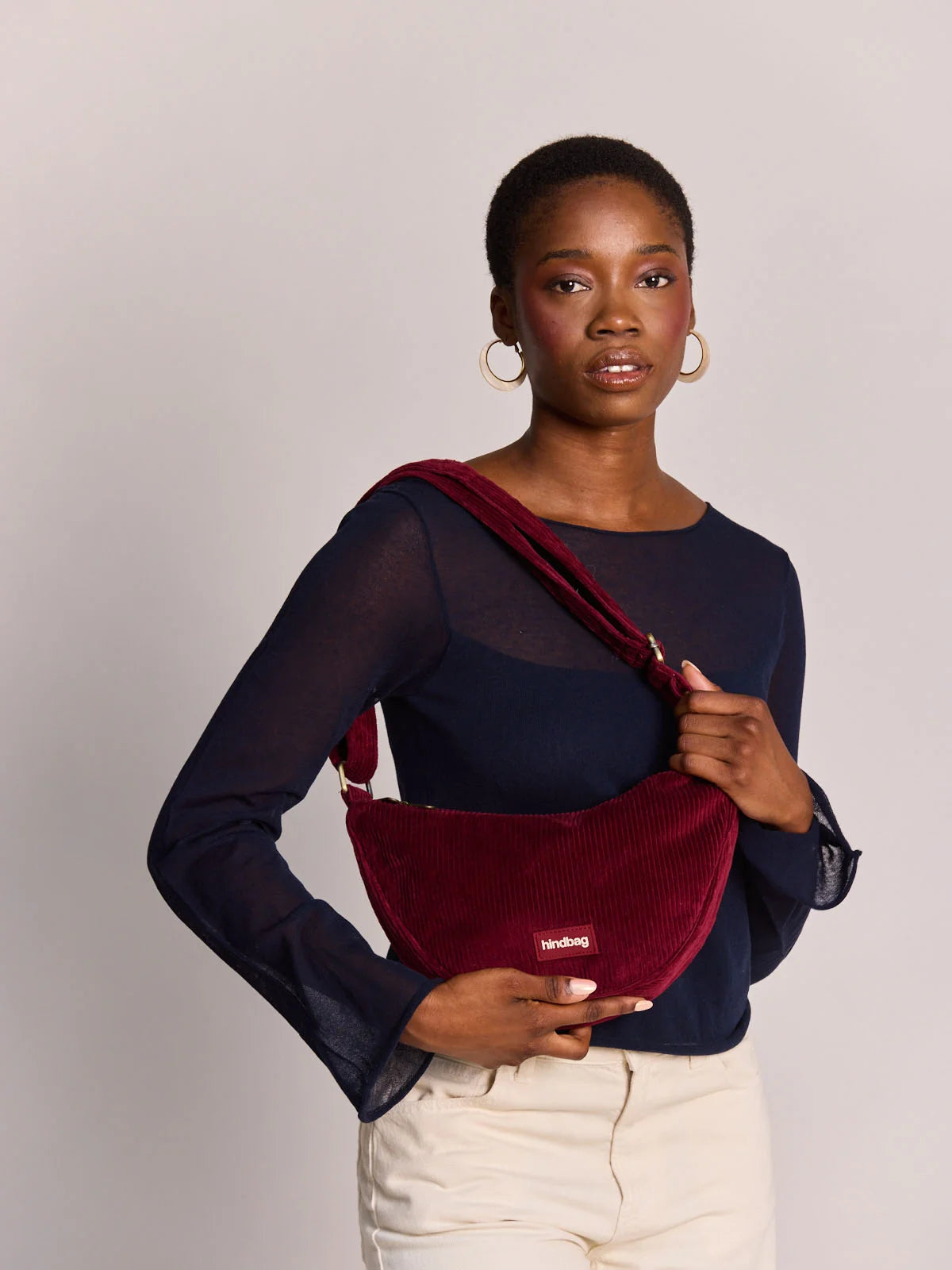 Andrea Corduroy Crossbody Bag | Burgundy
