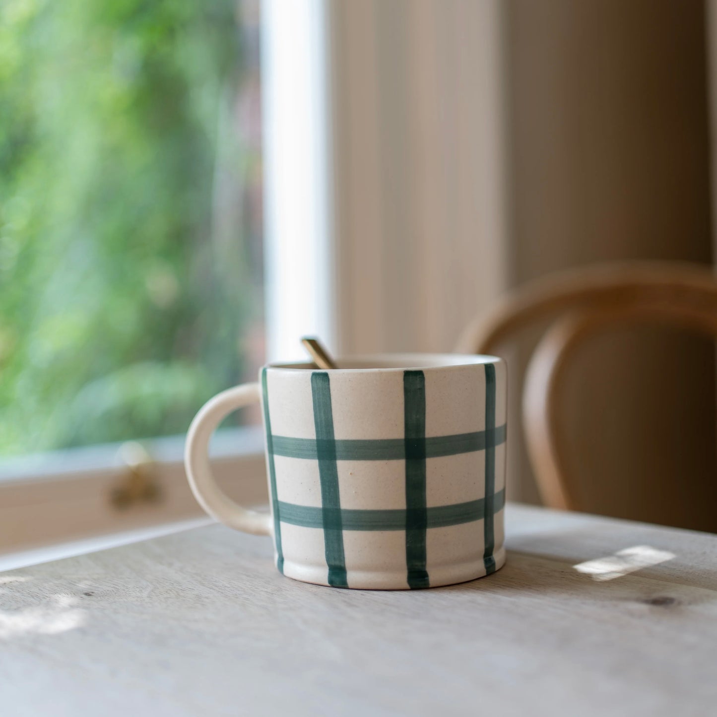 Gingham Check Mug | Forest