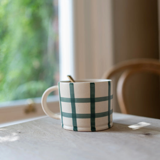 Gingham Check Mug | Forest