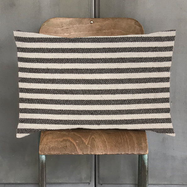 Long Cushion | Wide Black Stripes