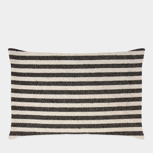 Long Cushion | Wide Black Stripes