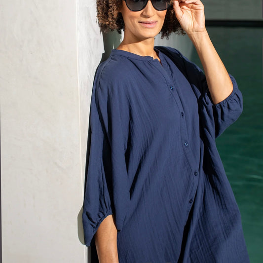 Chalk Dora Dress | Navy