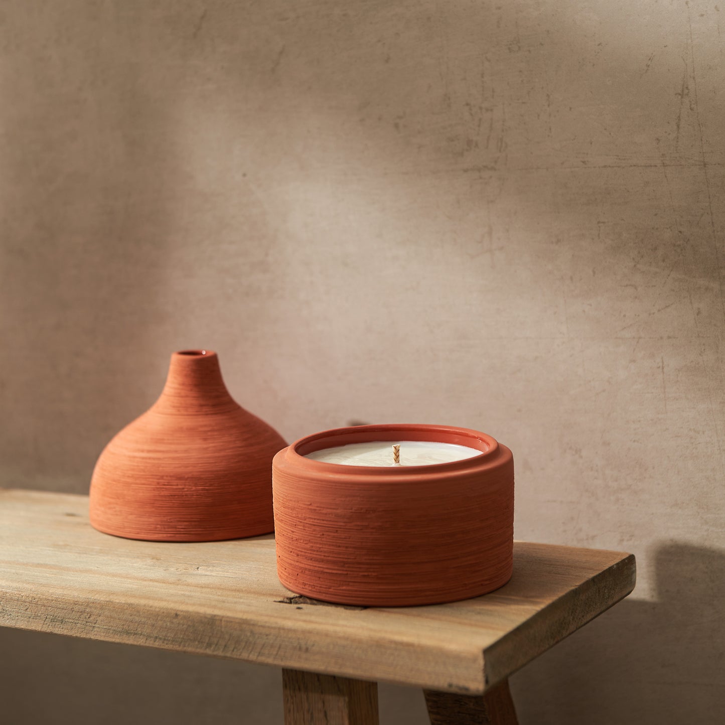 Moroccan Amber + Orris Root Textured Terracotta Candle