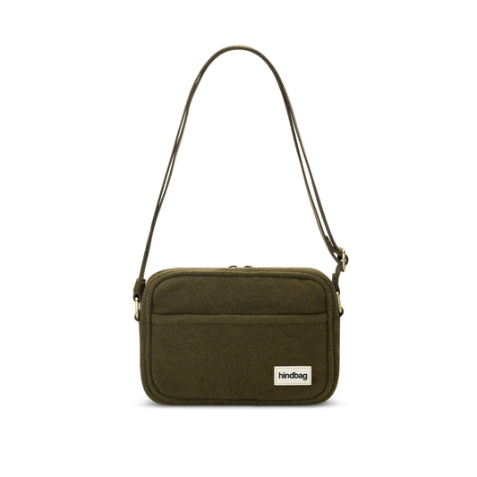 Nino Wool-Effect Crossbody Bag | Khaki
