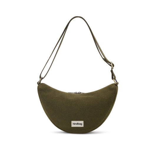 Andrea Wool-Effect Crossbody Bag | Khaki