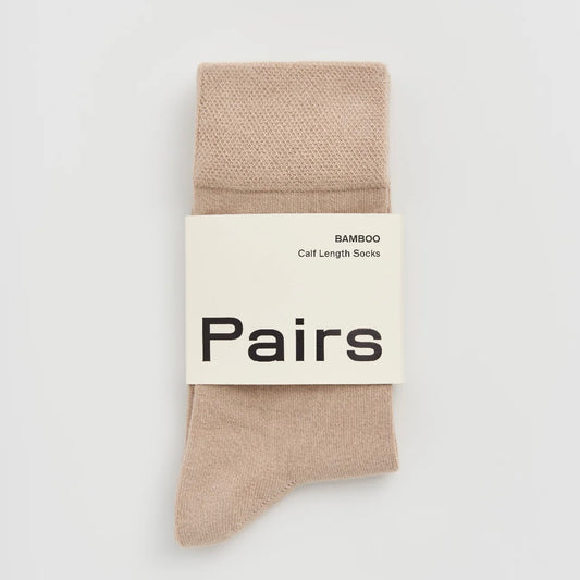 Bamboo Socks + Dustbag | Milky Tea Beige