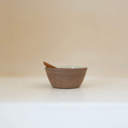 Stoneware Pinch Pot + Spoon | Milk White