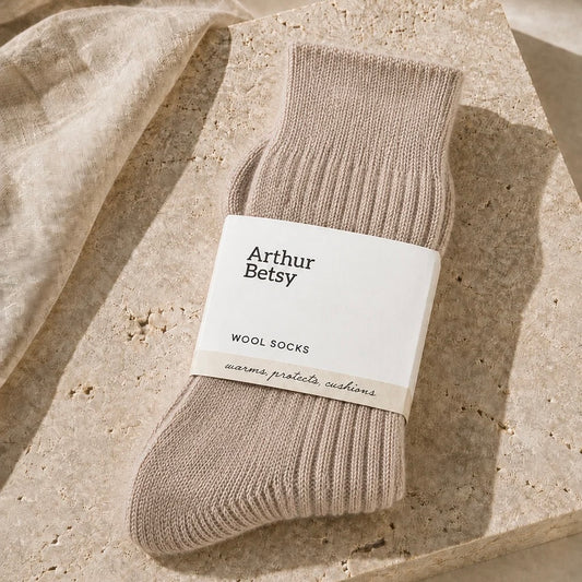 Wool Alpaca Socks | Wheat Taupe