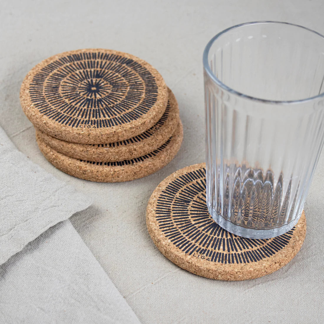 Cork Coasters | Sandy Lines