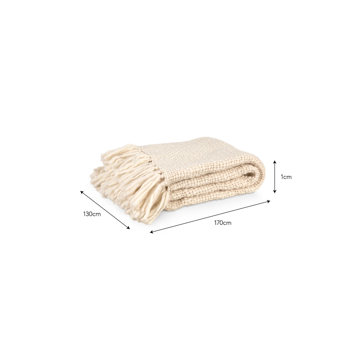 Chunky Wool Knit Throw | Ivory