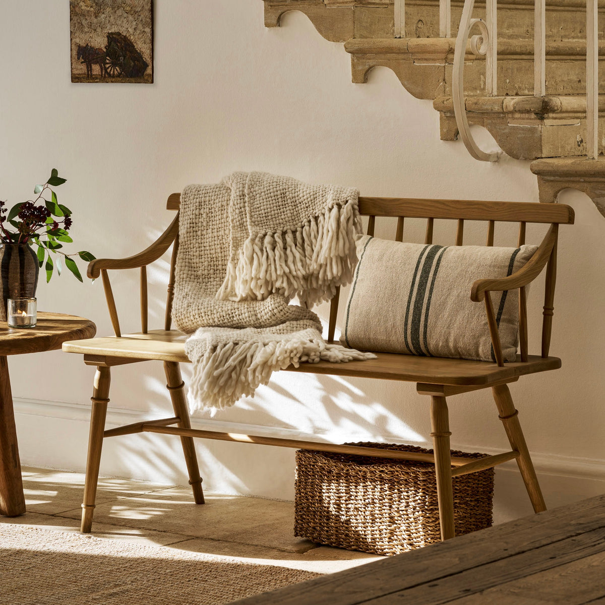 Chunky Wool Knit Throw | Ivory