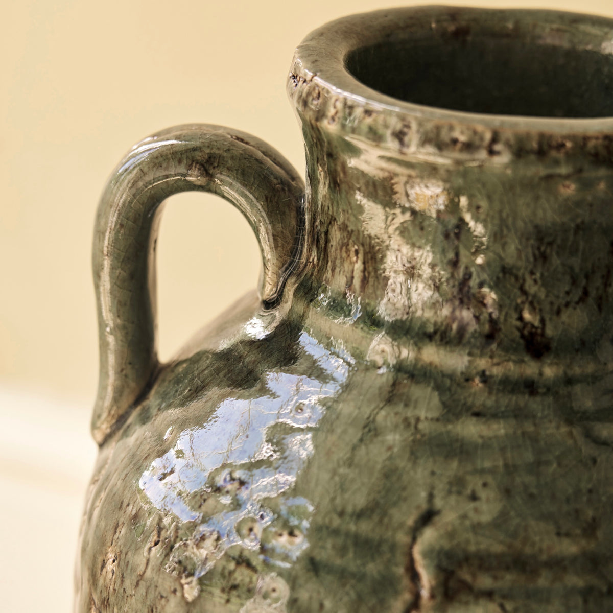 Stoneware 2 Handle Vase | Fern