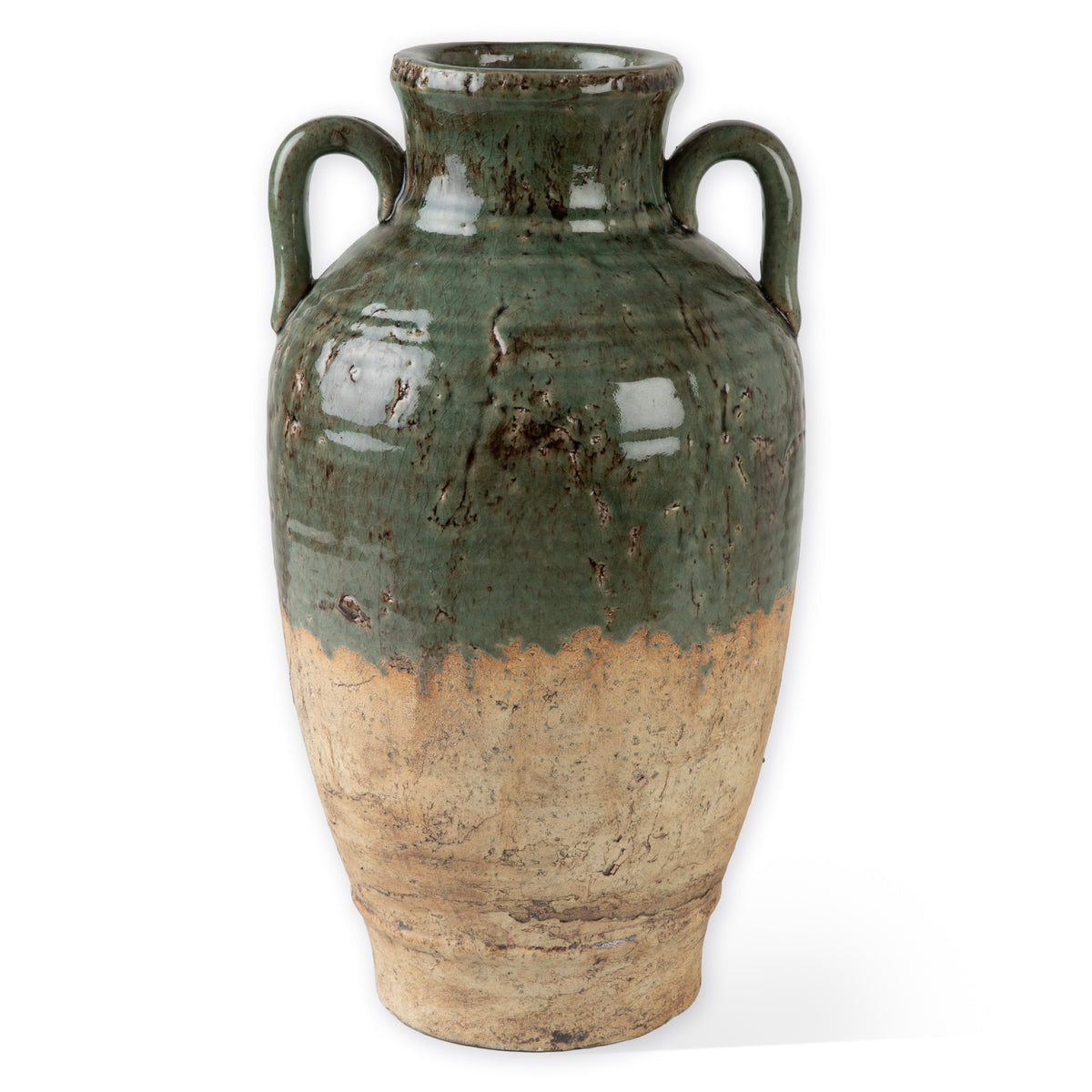 Stoneware 2 Handle Vase | Fern