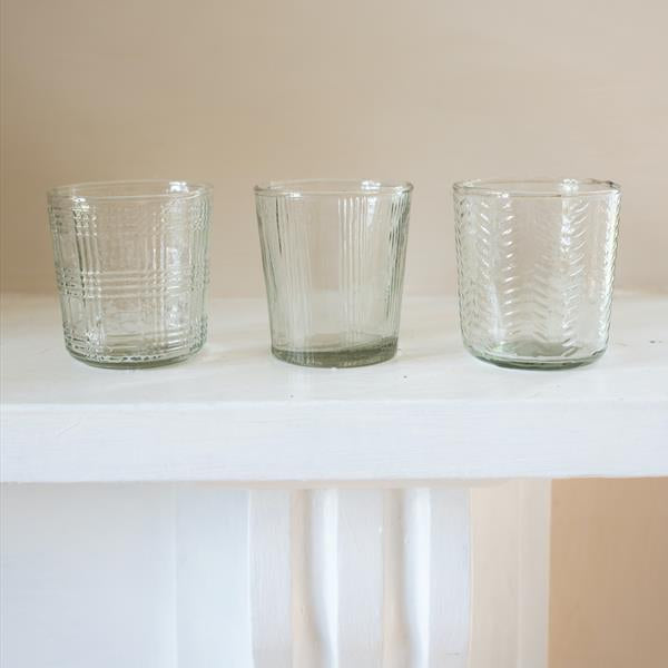 Herringbone Glass or Tea Light Holder