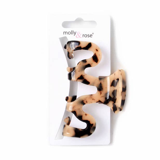French Tortoiseshell Style Wavy Claw Clip | 8.5cm