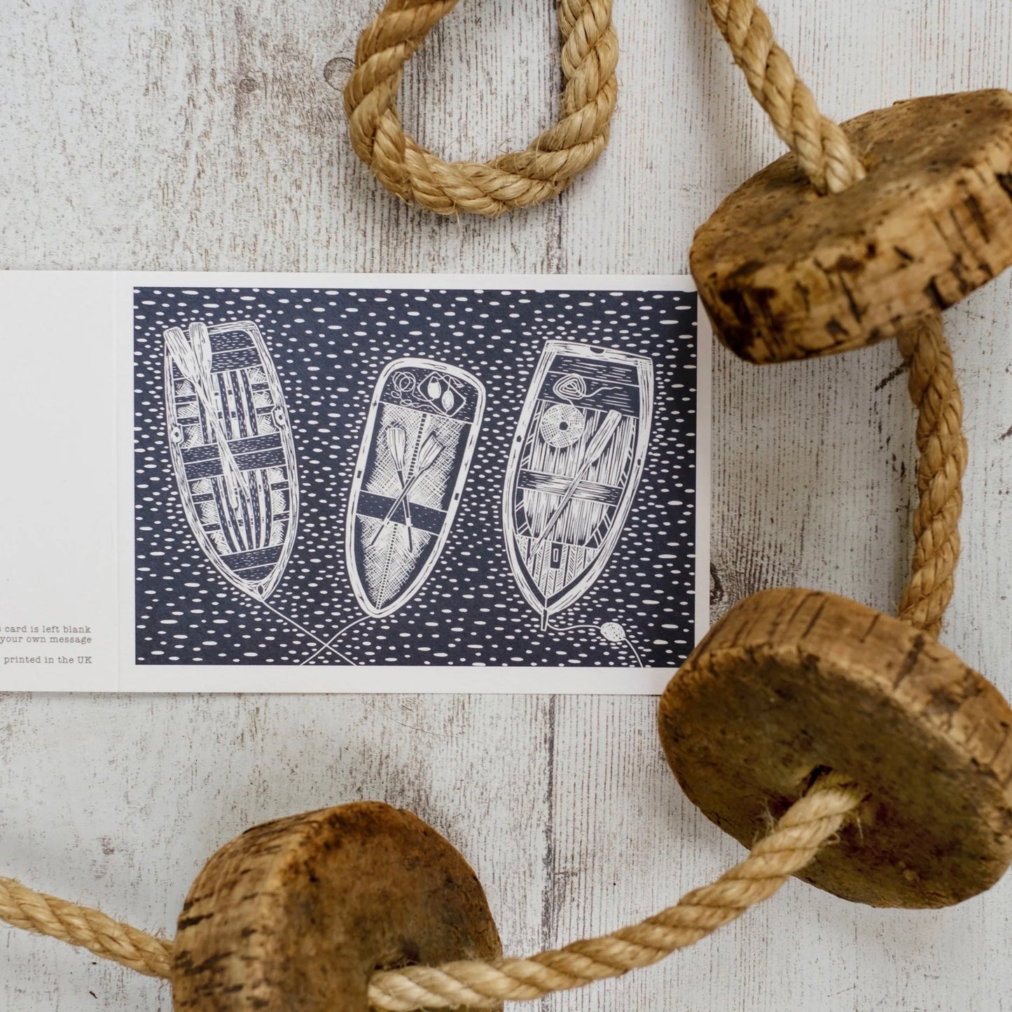 Three Rowing Boats Greeting Card
