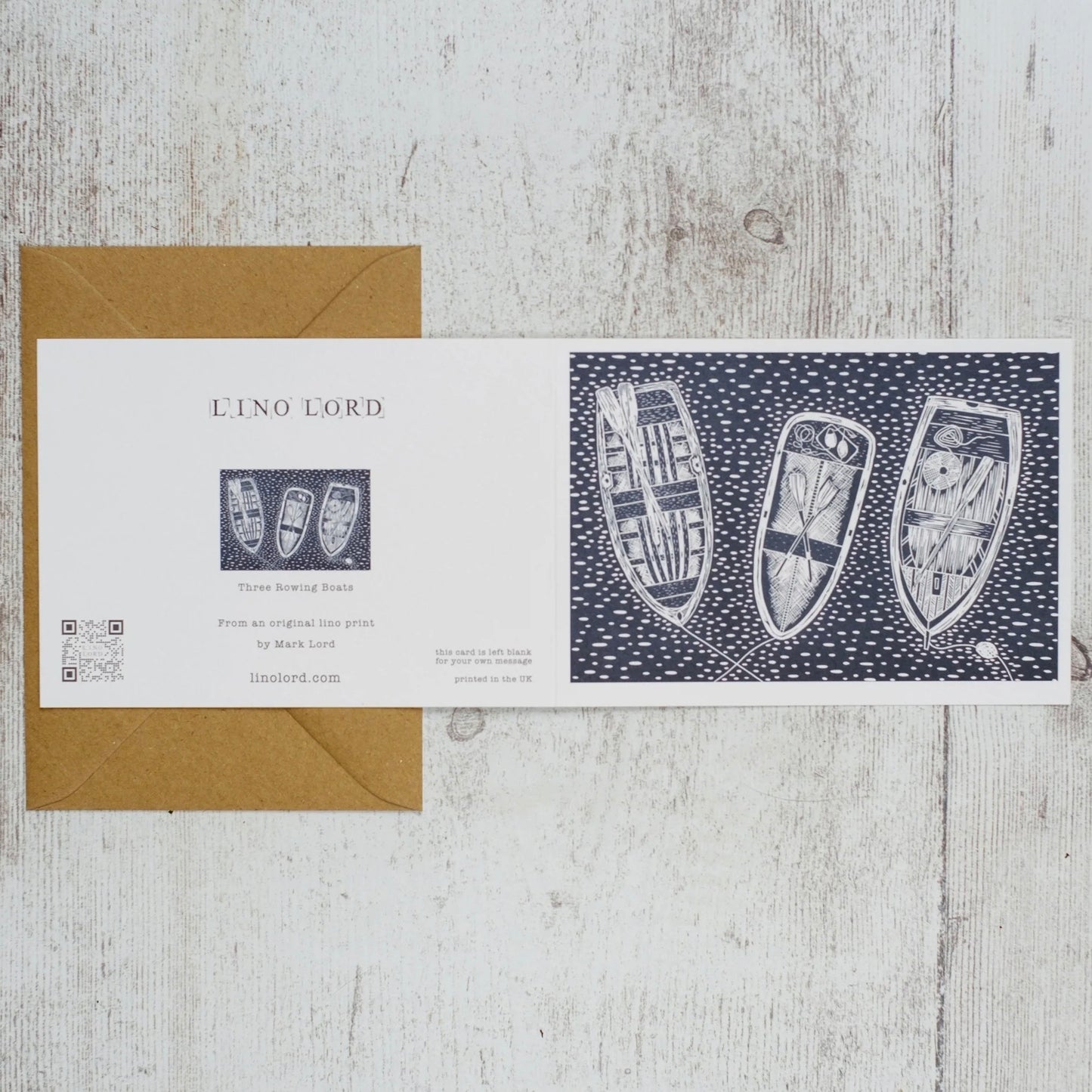 Three Rowing Boats Greeting Card