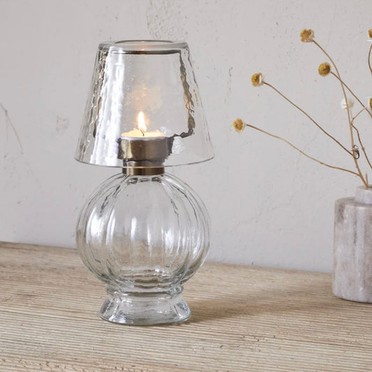 Adesola Glass Tealight Holder Lamp | Clear