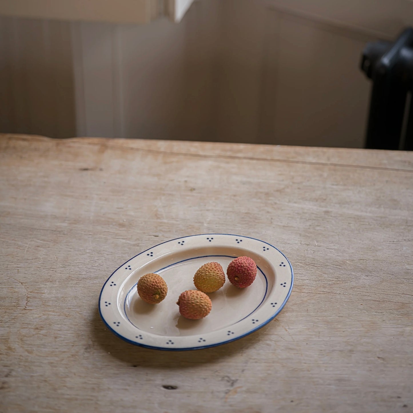 Small Oval Platter | Cream + Blue
