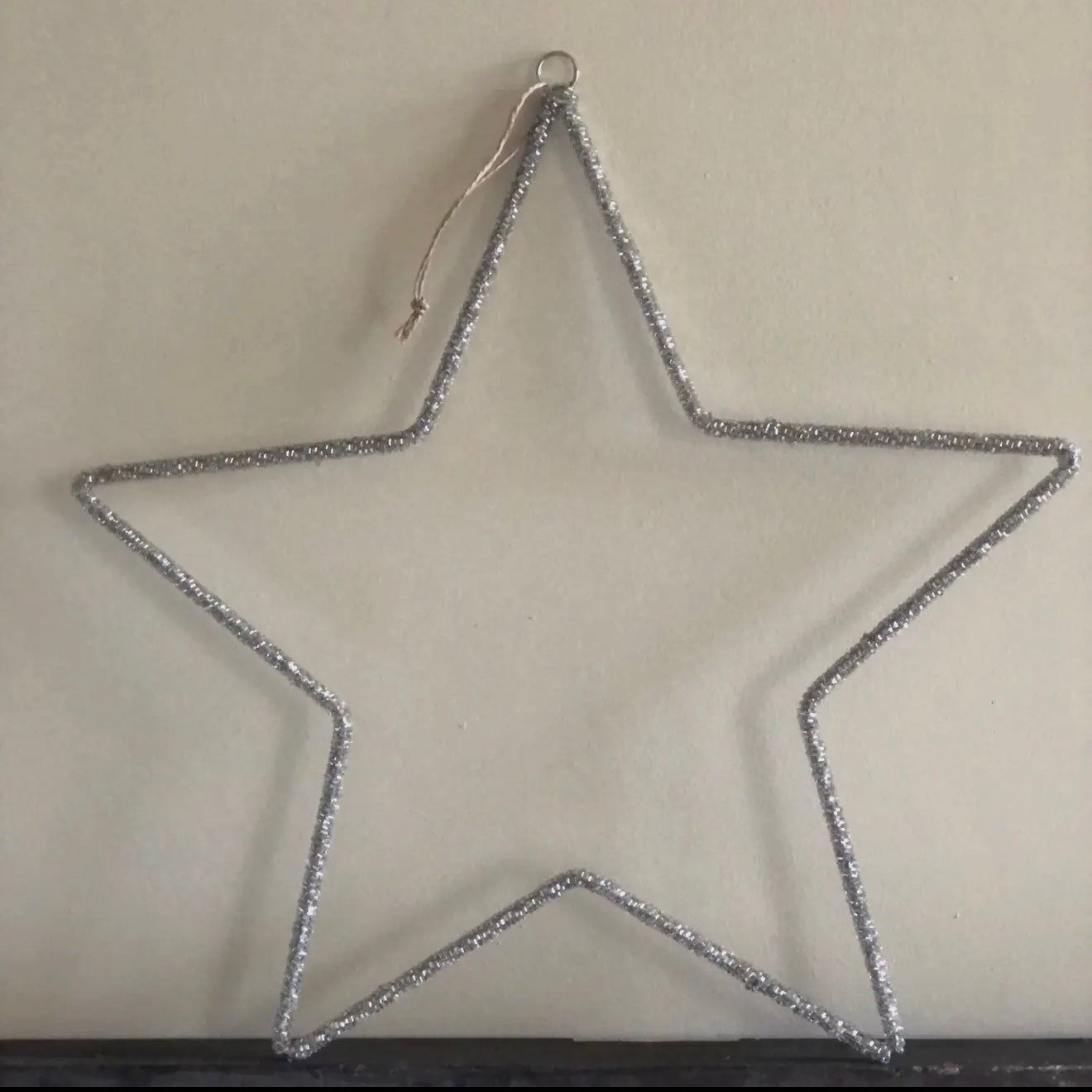 Large Silver Glass Beaded Star