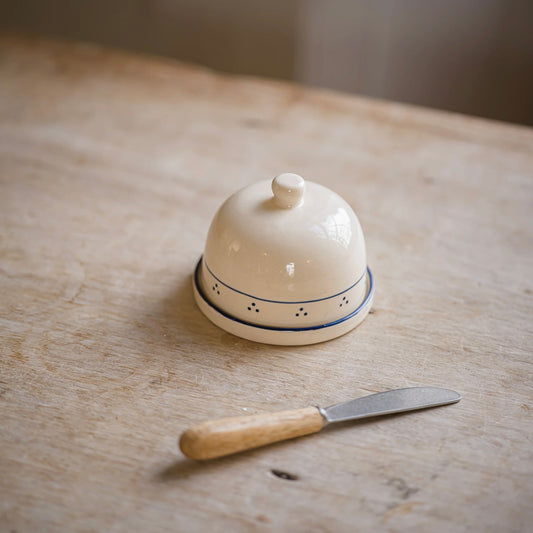 Butter Dish | Cream + Blue