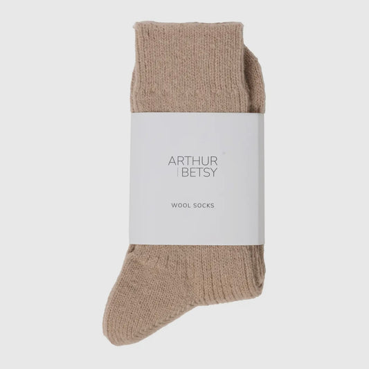 Wool Alpaca Socks | Wheat Taupe