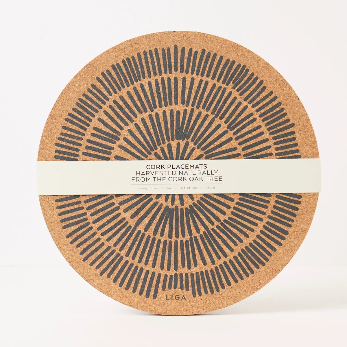 Cork Max Placemats | Sandy Lines | Set Of 2