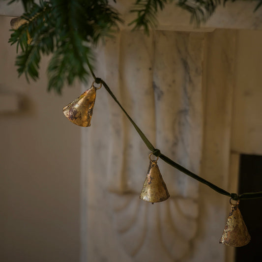 Bell Garland On Velvet Ribbon