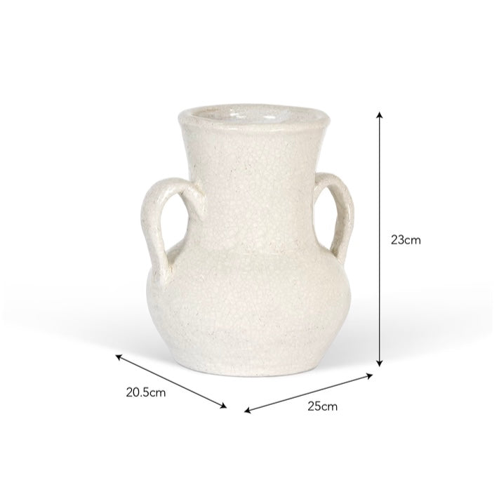 Ravello Vase With Handles | White