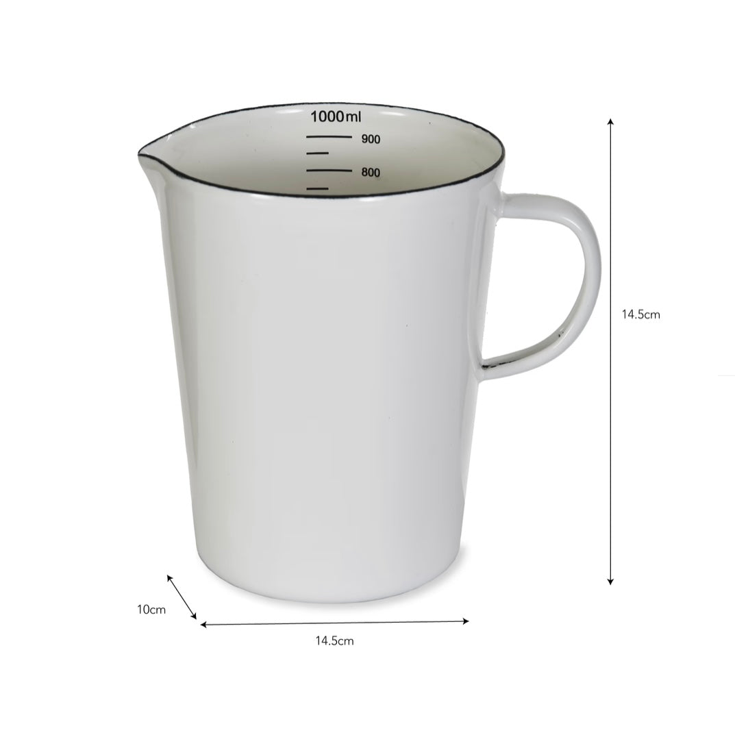 Enamel Measuring Jug | Warm White