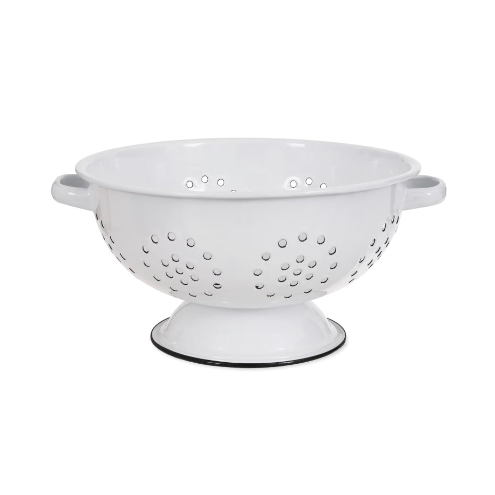 Enamel Colander | White