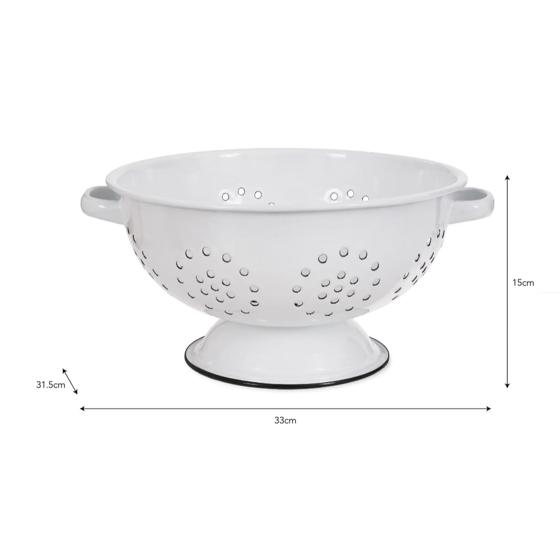 Enamel Colander | White