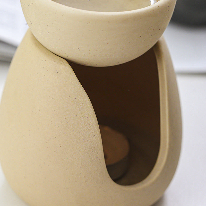 Ceramic Oil + Wax Melt Burner | Beige