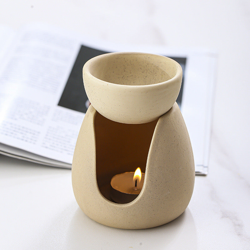 Ceramic Oil + Wax Melt Burner | Beige