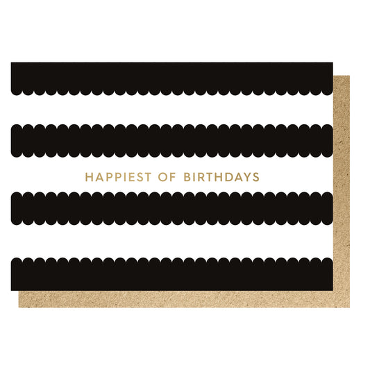 Happiest Of Birthdays Scallop Stripe Card